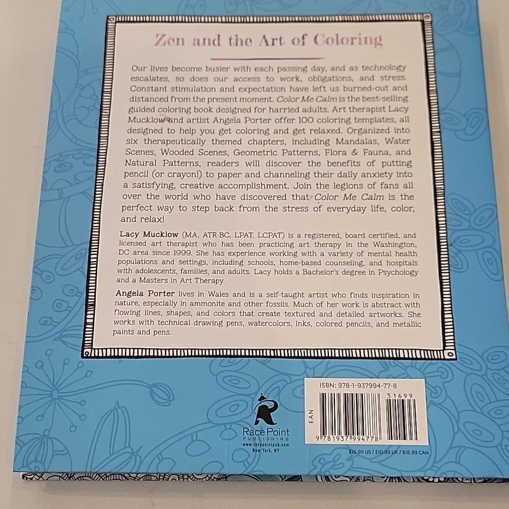 Color Me Calm Coloring Book Like New